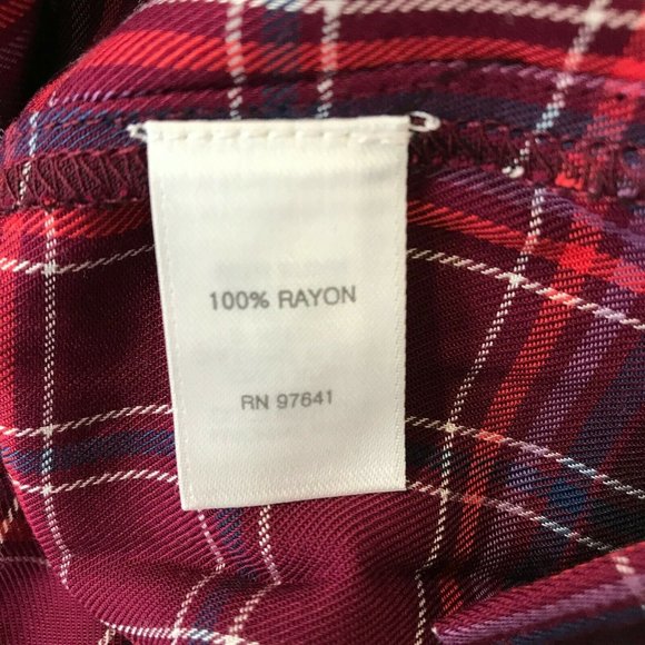 J Jill Womens Long Sleeves V Neck Pullover Plum Multi Plaid Tunic Top - Picture 6 of 8